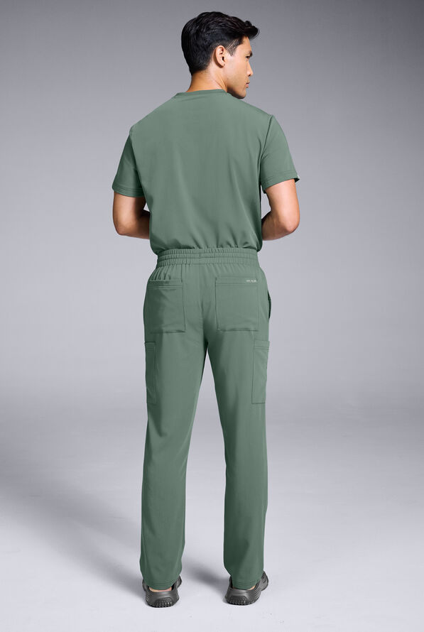 Hypothesis S-R Shift Ready Men’s 1-Pocket Tuck-In Crew Neck Scrub Top - Olive - 3