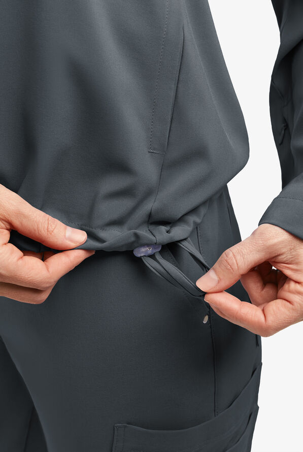 Easy STRETCH Billie Women’s 4-Pocket Pullover Scrub Hoodie - Pewter - 5