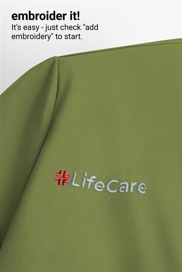 Blusa médica Planet koi Kallani STRETCH con cuello redondo y 1 bolsillo para mujer - Martini Olive - 3