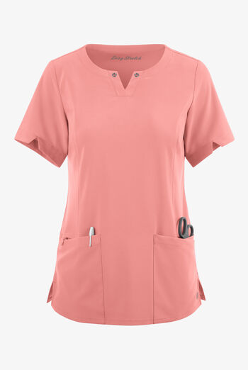 Easy STRETCH Women's Amber 4-Pocket Notch Neck Scrub Top