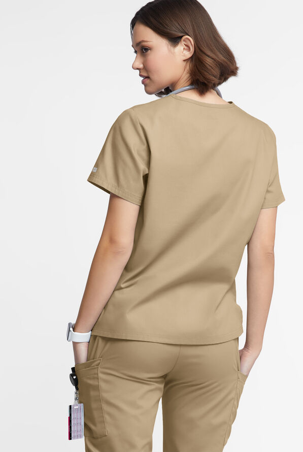 Butter-Soft Originals Women's 2-Pocket V-Neck Scrub Top - Golden Sand - 3