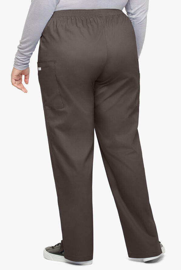 Butter-Soft STRETCH Women's 3-Pocket Plus Size Pull On Scrub Pants - Cool Grey - 2