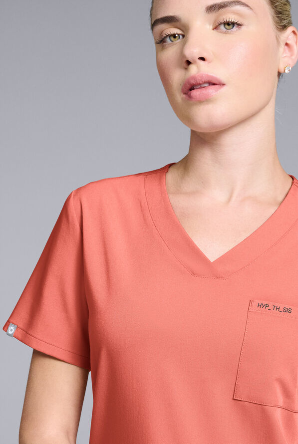 Hypothesis Women's Base V-Neck Tuck-In Scrub Top - Thermal Coral - 3