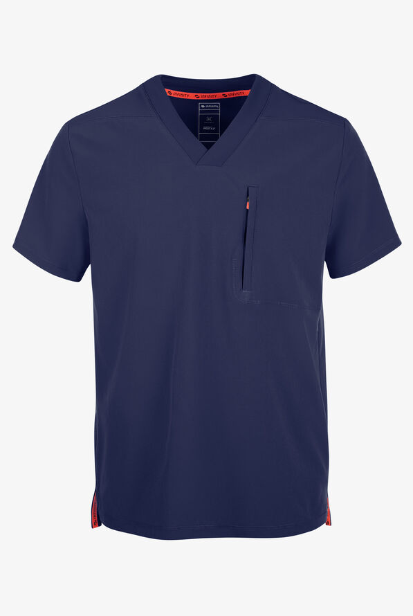Camisa m&eacute;dica Infinity GNR8 STRETCH con paneles de canal&eacute; y 1 bolsillos para hombre - Navy - 1