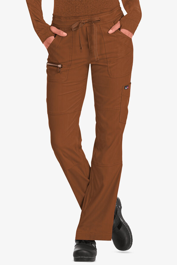 koi Lite™ Peace Women's 6-Pocket Drawstring Scrub Pants - Walnut - 1