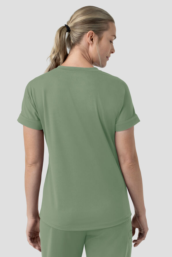 Carhartt Force&reg; Cross-Flex Knits Women's 5-Pocket STRETCH V-Neck Scrub Top - Green Slate - 4