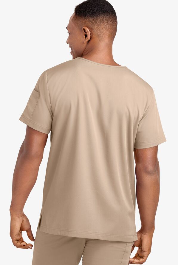 Advantage STRETCH Men's 4-Pocket V-Neck Scrub Top - Iced Latte - 4