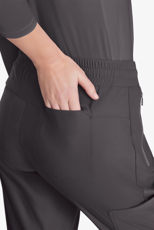 Skechers by Barco Slip-ins Pace Women's 5-Pocket STRETCH Cargo Jogger Scrub Pants - Pewter - 3