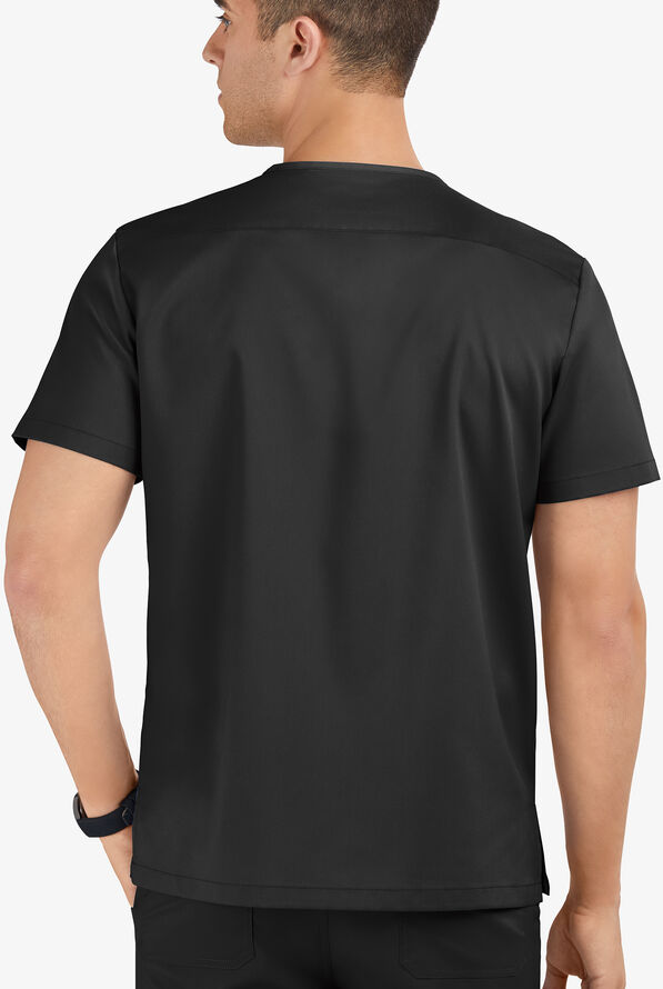 Advantage STRETCH Men's 6-Pocket V-Neck Scrub Top - Black - 3