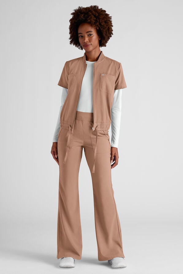 Blusa m&eacute;dica estilo mono Easy STRETCH Nika con cremallera y 2 bolsillos para mujer - Mono m&eacute;dico de 2 piezas - Warm Terrazzo - 6