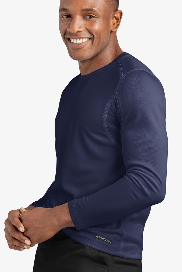 Advantage STRETCH Men's Long Sleeve Crew Neck Underscrub - Navy - 4