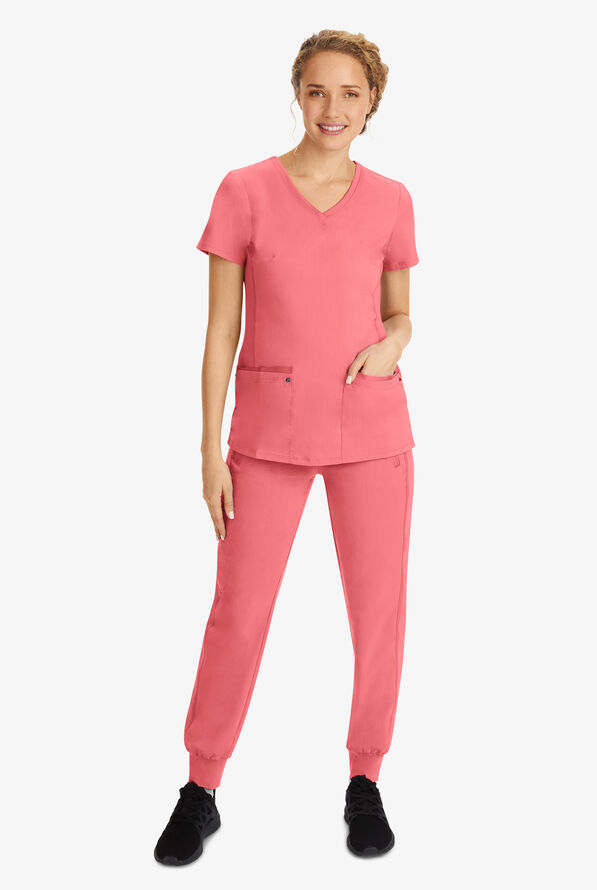 Healing Hands Purple Label Juliet Women's 2-Pocket STRETCH Princess Seam Scrub Top - Blushing Peach - 6