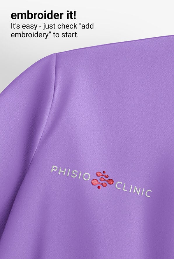 koi Lite&trade; Ember Women's 1-Pocket Rainbow Shimmer Trim V-Neck Scrub Top - French Lavender - 3