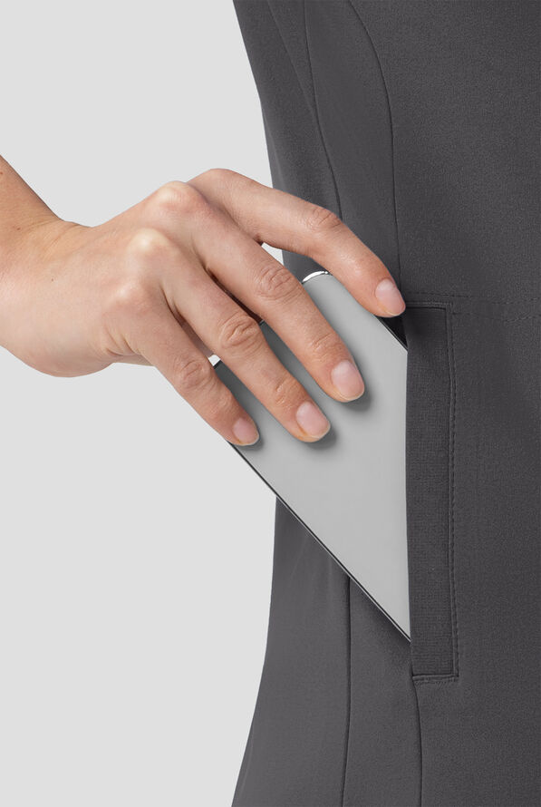 Carhartt Force&reg; Cross-Flex Knits Women's 5-Pocket STRETCH V-Neck Scrub Top - Pewter - 5