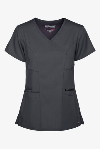 Grey's Anatomy by Barco Spandex STRETCH Kim Women's 3-Pocket Mock Wrap Scrub Top