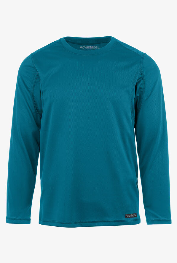 Advantage STRETCH Men's Long Sleeve Crew Neck Underscrub - Caribbean Blue - 1