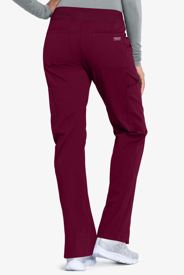 Cherokee Workwear Professionals Women's 6-Pocket STRETCH Pull-On Scrub Pants - Tall - Wine - 2
