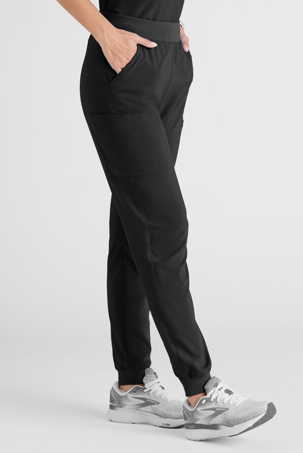 Conjunto de uniforme m&eacute;dico Easy STRETCH con 10 bolsillos para mujer - Onyx Black - 10