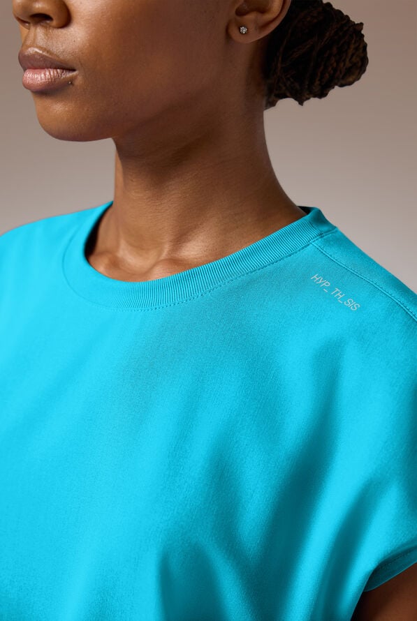 Blusa m&eacute;dica Hypothesis DM Crew de corte holgado con mangas dolm&aacute;n y 2 bolsillos para mujer - Turquoise - 5