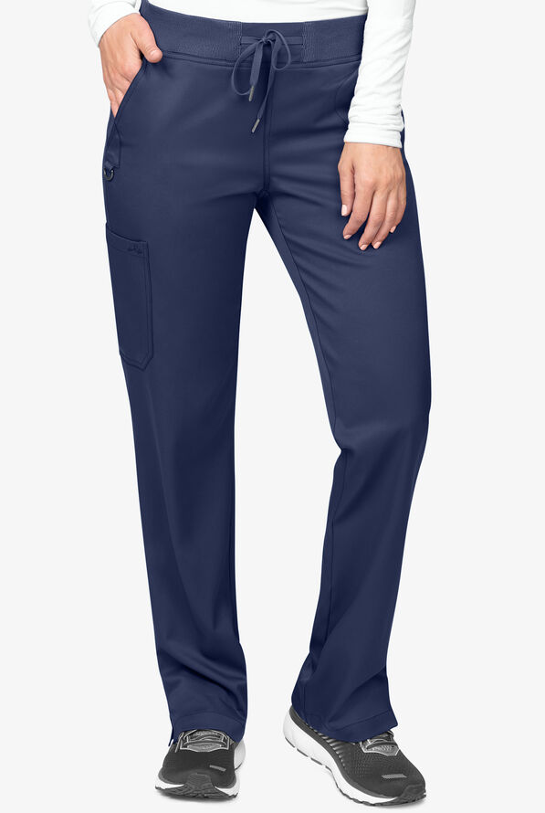 Zavate Ava Therese Women's 5-Pocket STRETCH Convertible Drawstring Cargo Scrub Pants - Navy - 1