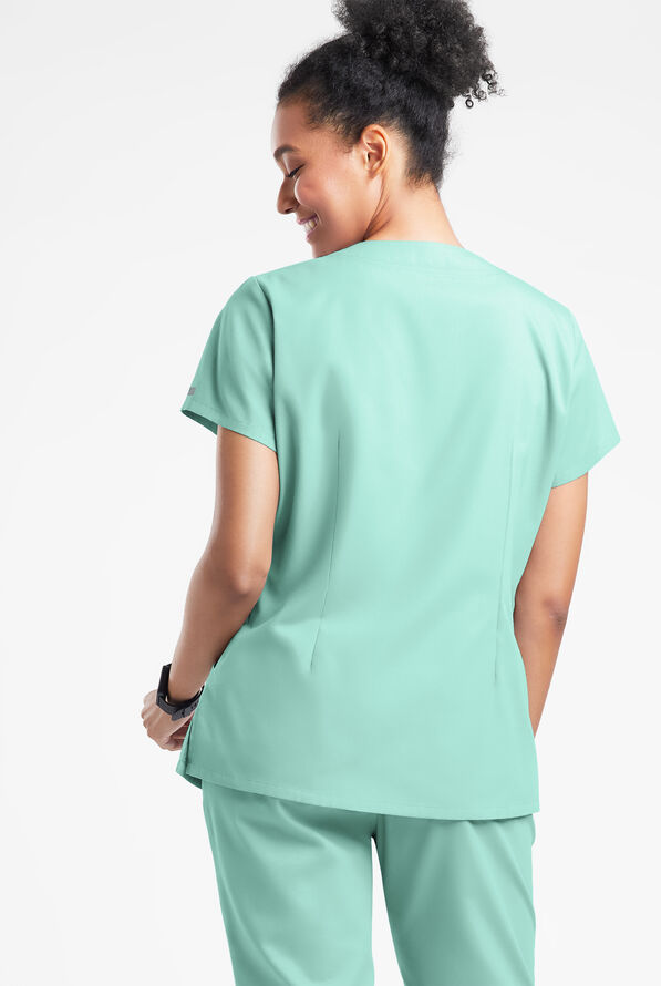 Butter-Soft Originals Women's 6-Pocket Scallop Neck Scrub Top - Water Mint - 3