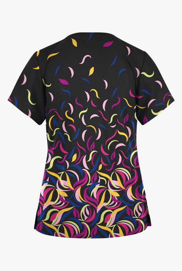 Blusa médica estampada Butter-Soft Originals Freedom Usa Navy con cuello en V para mujer - null - 2