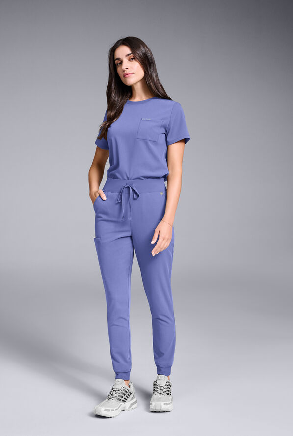 Conjunto de uniforme médico Hypothesis estilo jogger con cuello redondo para mujer - Balance - 2
