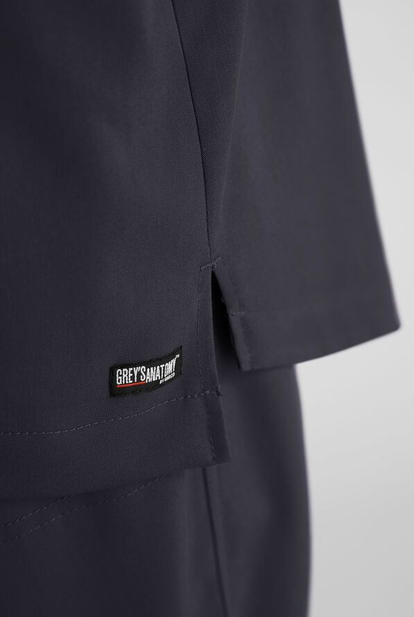 Camisa m&eacute;dica Grey's Anatomy&trade; by Barco Emerge Rhodes STRETCH estilo Henley con cuello redondo y 1 bolsillo para hombre - Steel Gray - 6