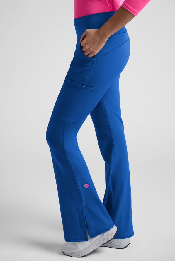 Pantal&oacute;n m&eacute;dico Med Couture Amp Knit STRETCH estilo yoga con piernas acampanadas y 5 bolsillos para mujer - Royal - 8