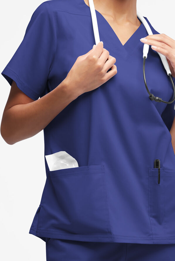 Butter-Soft STRETCH Women's 4-Pocket V-Neck Scrub Top - Galaxy - 2