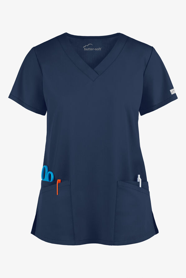 ButterSoft Women's Rounded VNeck Scrub Top UA Scrubs