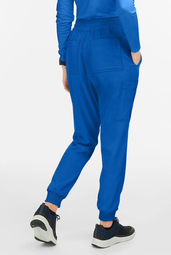 koi Basics Gemma Women's 5-Pocket STRETCH Cargo Jogger Scrub Pants - Royal - 3