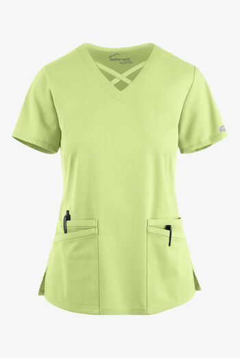 Blusa m&eacute;dica UA Butter-Soft STRETCH con lazos entrecruzados y 4 bolsillos para mujer