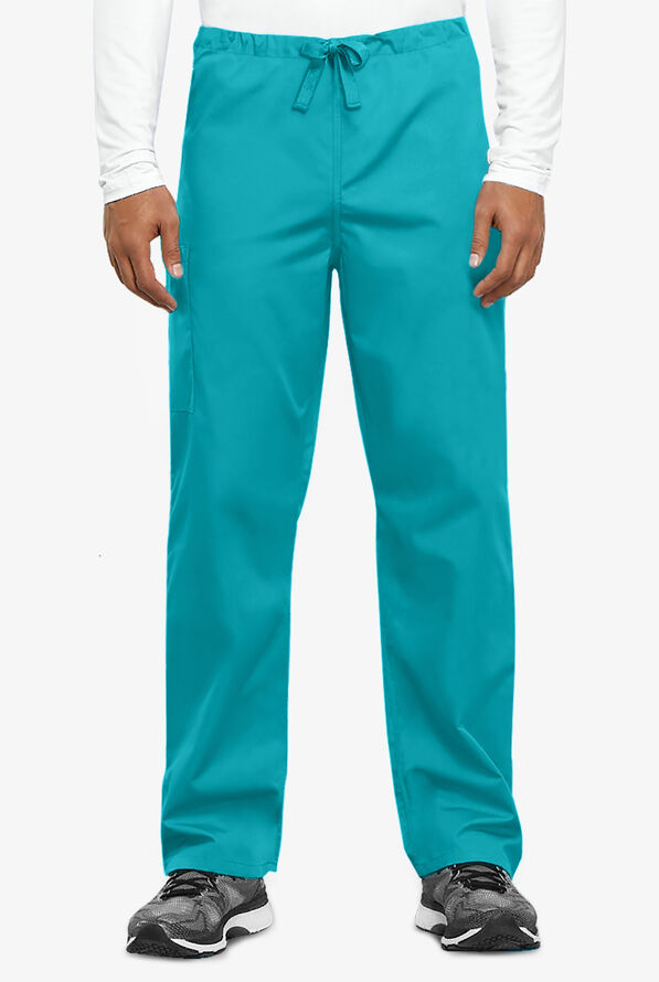 Cherokee Workwear Unisex 3-Pocket Drawstring Scrub Pants - Teal Blue - 1