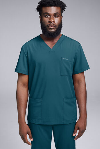 Camisa m&eacute;dica Hypothesis S-R Shift Ready con cuello en V y 4 bolsillos para hombre