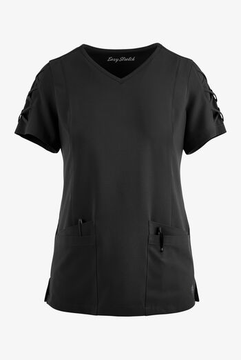Blusa médica EASY STRETCH Kylie con detalle entrecruzado y 5 bolsillos para mujer