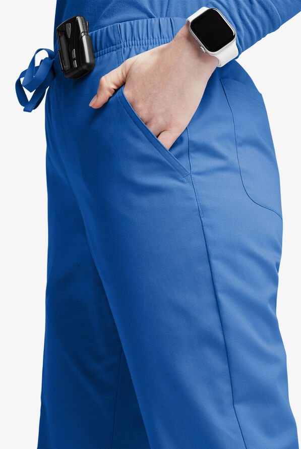 Butter-Soft Originals Women's 6-Pocket Mid Rise Flare Leg Scrub Pants - Royal - 2