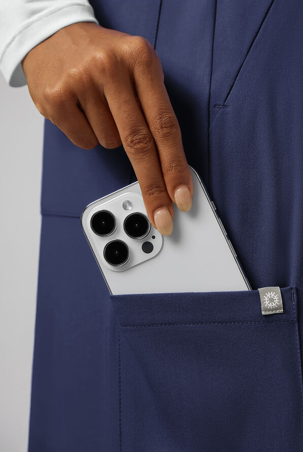 Pantal&oacute;n m&eacute;dico Hypothesis Y-Band estilo yoga con piernas anchas y 6 bolsillos para mujer - Navy - 3