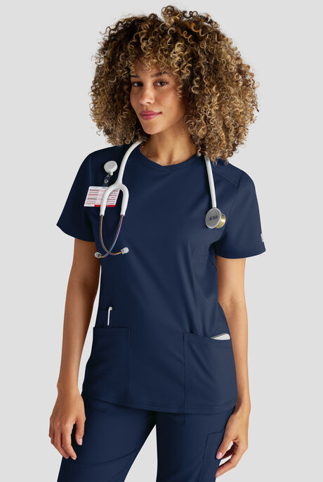 Butter-Soft STRETCH FLXTEK+ Women's 3-Pocket Crew Neck Scrub Top