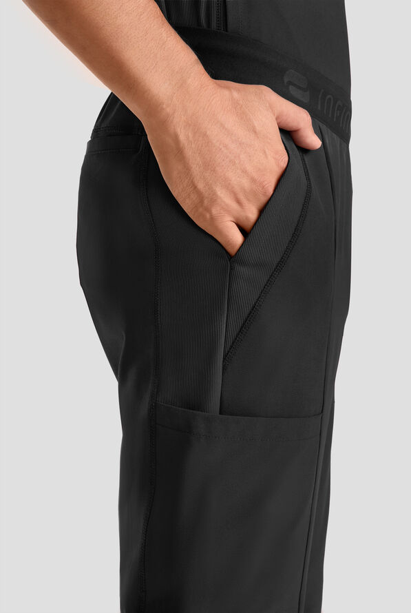 Pantal&oacute;n m&eacute;dico Infinity GNR8 STRETCH estilo cargo con piernas delgadas entalladas y 6 bolsillos para hombre - Black - 3