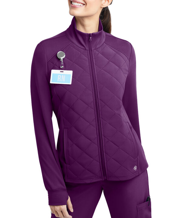 Chaqueta médica acolchada Tafford Active STRETCH Keira con mangas largas y 2 bolsillos para mujer - Eggplant - 1