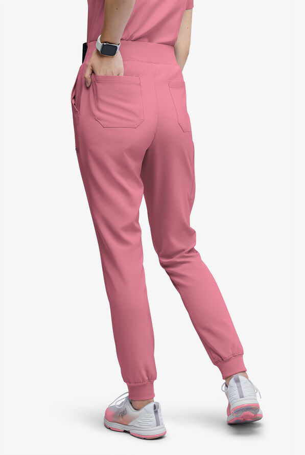 Easy STRETCH Olivia Women's 7-Pocket Slim Leg Jogger Scrub Pants - Tea Rose - 4