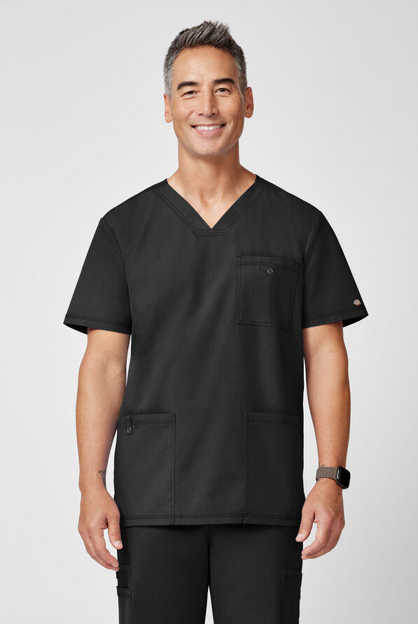 Dickies Forge Men's 3-Pocket V-Neck Scrub Top - Black - 3