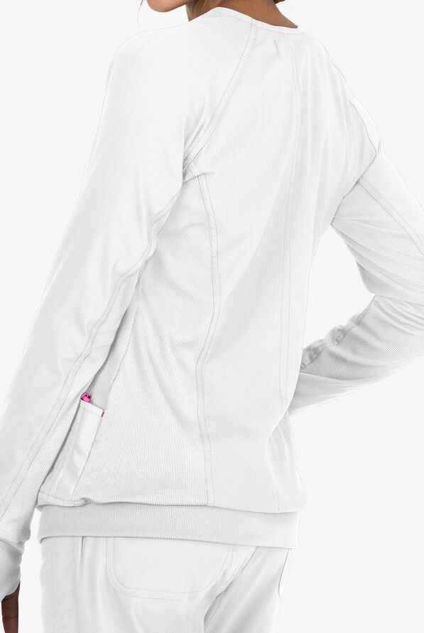 koi Lite™ Clarity Women's 3-Pocket Zip Front Scrub Jacket - White - 4