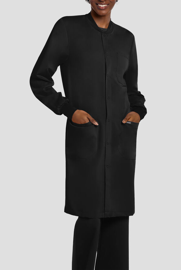 Cherokee Project Lab 40" Snap Front Lab Coat - Black - 1