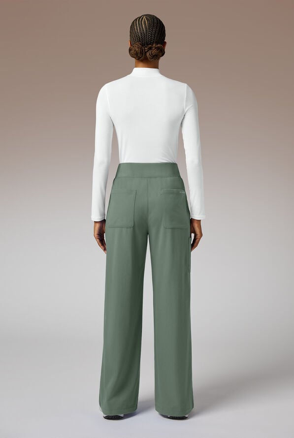 Pantal&oacute;n m&eacute;dico Hypothesis Y-Band estilo yoga con piernas anchas y 6 bolsillos para mujer - Mineral - 3