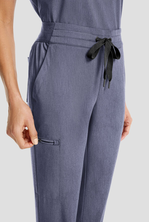 Healing Hands Quest Women's 5-Pocket STRETCH Drawstring Jogger Scrub Pant - Twilight Blue - 2