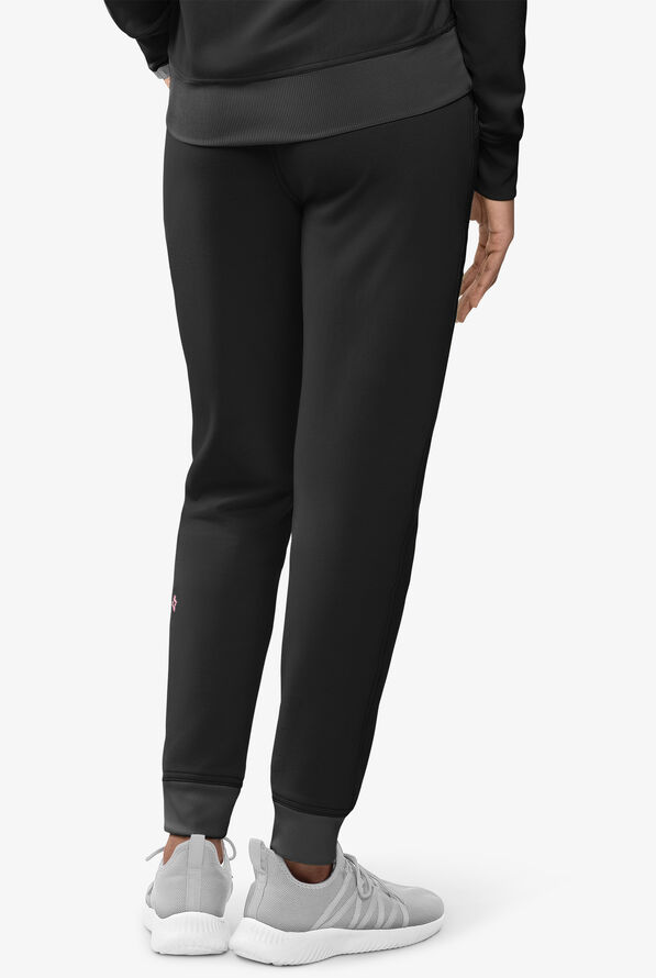 Pantalón médico Med Couture Amp Knit STRETCH estilo jogger con 2 bolsillos para mujer - Black - 2