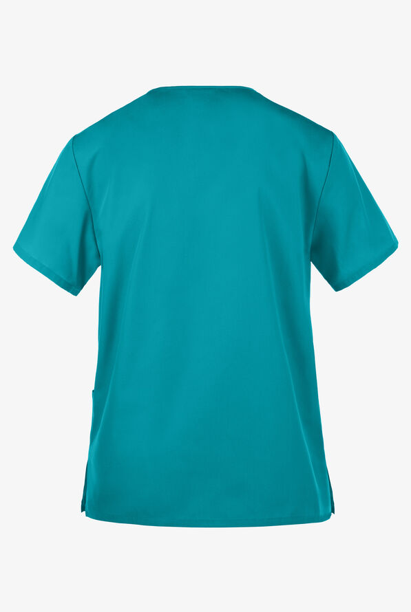 Cherokee Workwear Unisex 3-Pocket V-Neck Scrub Top - Teal Blue - 3