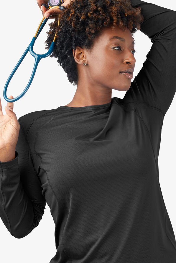 ReSurge Jade Women’s Long Sleeve Knit Underscrub - Black - 2